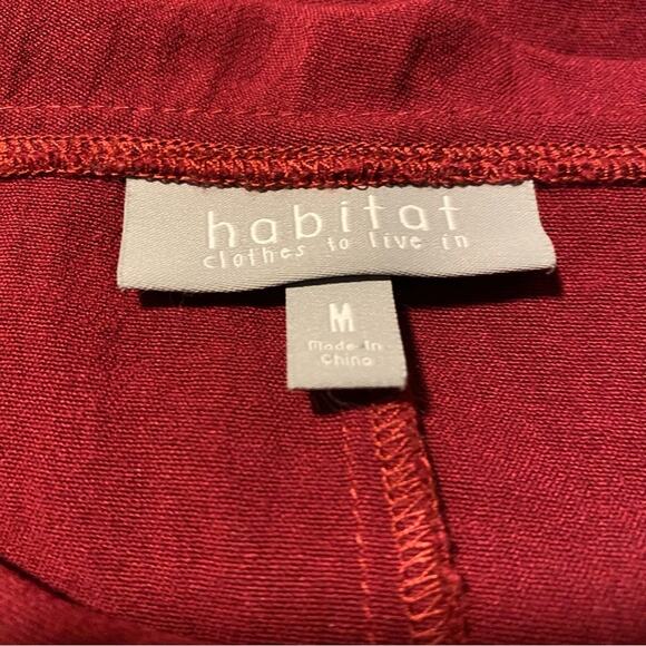 Habitat Brick Red Top Size Medium Asymmetrical Collar Relaxed Fit Rayon Blend - Picture 5 of 11